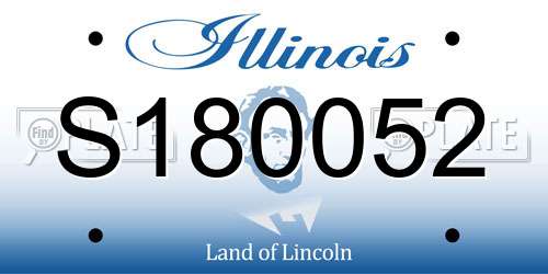 S180052 Illinois License Plate