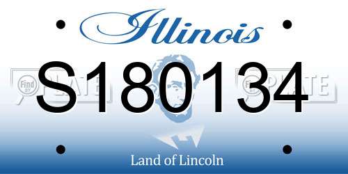 S180134 Illinois License Plate