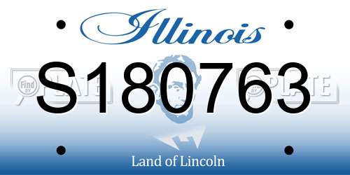 S180763 Illinois License Plate