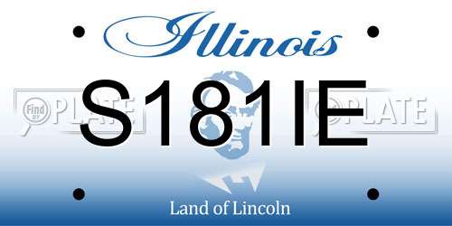 S181IE Illinois License Plate