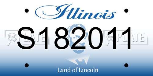 S182011 Illinois License Plate