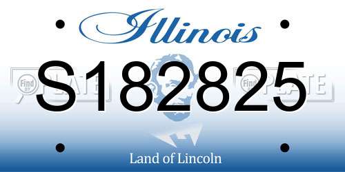 S182825 Illinois License Plate