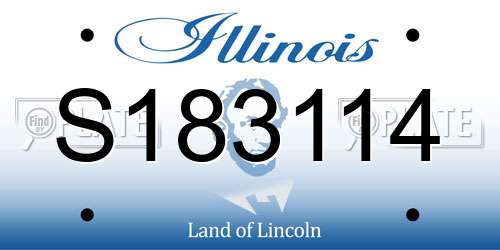 S183114 Illinois License Plate
