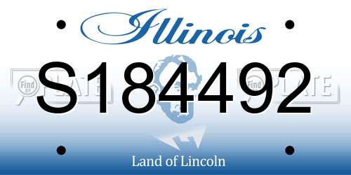 S184492 Illinois License Plate