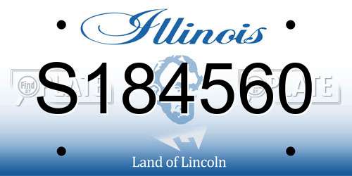 S184560 Illinois License Plate