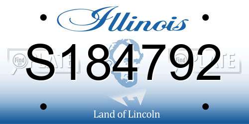 S184792 Illinois License Plate