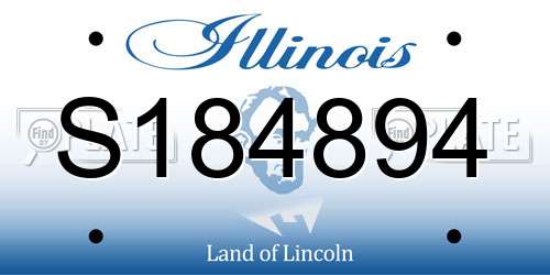 S184894 Illinois License Plate