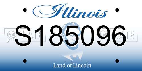 S185096 Illinois License Plate