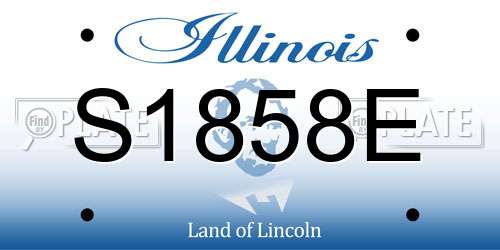 S1858E Illinois License Plate