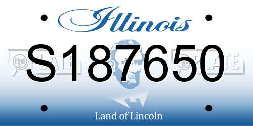 S187650 Illinois License Plate