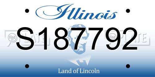 S187792 Illinois License Plate