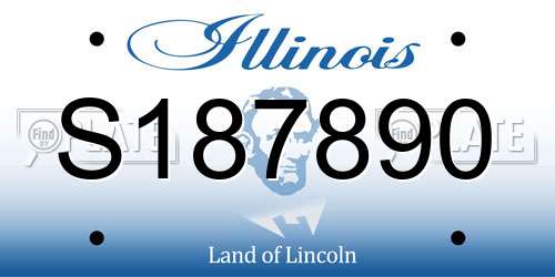 S187890 Illinois License Plate
