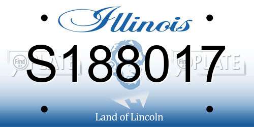 S188017 Illinois License Plate