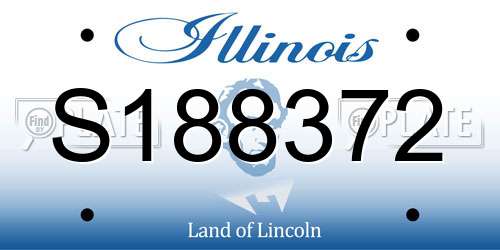 S188372 Illinois License Plate