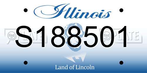 S188501 Illinois License Plate