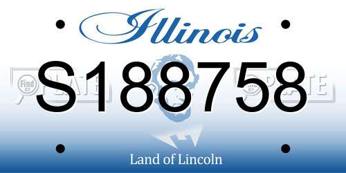 S188758 Illinois License Plate
