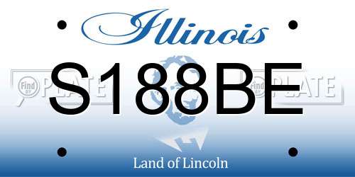 S188BE Illinois License Plate