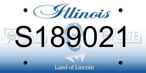 S189021 Illinois License Plate