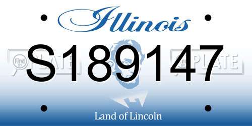 S189147 Illinois License Plate
