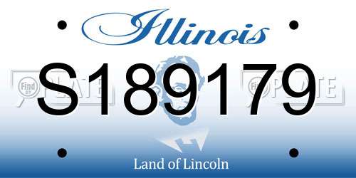 S189179 Illinois License Plate