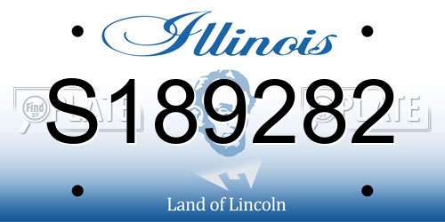 S189282 Illinois License Plate