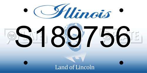 S189756 Illinois License Plate