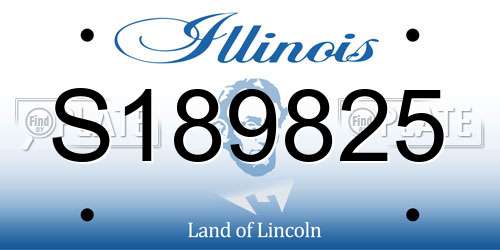 S189825 Illinois License Plate