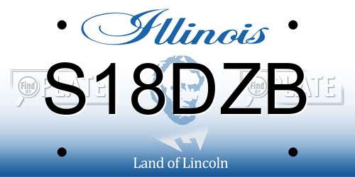 S18DZB Illinois License Plate