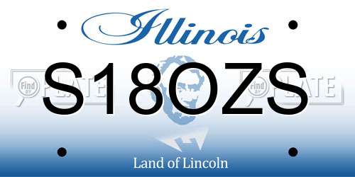 S18OZS Illinois License Plate