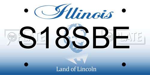 S18SBE Illinois License Plate