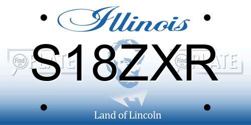 S18ZXR Illinois License Plate