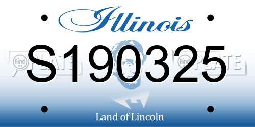 S190325 Illinois License Plate