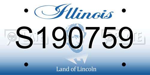 S190759 Illinois License Plate