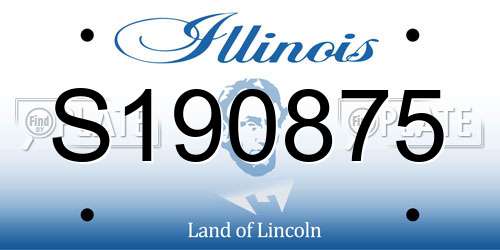 S190875 Illinois License Plate
