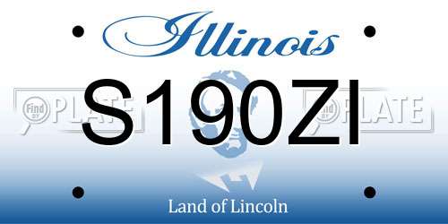S190ZI Illinois License Plate