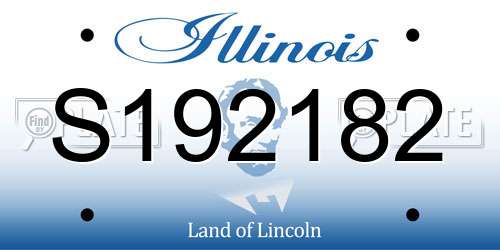 S192182 Illinois License Plate