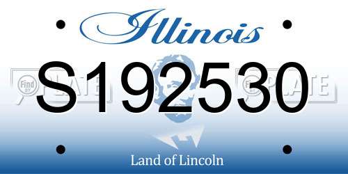 S192530 Illinois License Plate