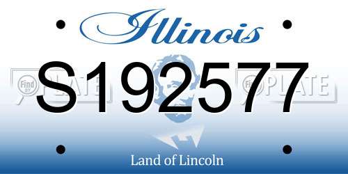 S192577 Illinois License Plate