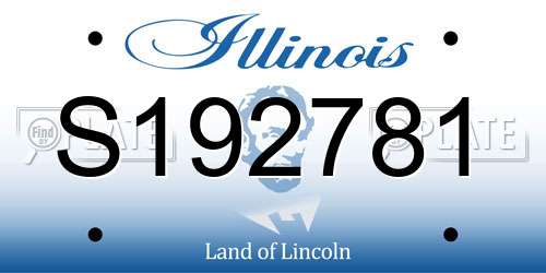 S192781 Illinois License Plate