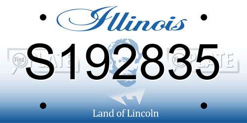 S192835 Illinois License Plate
