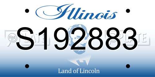 S192883 Illinois License Plate