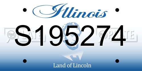 S195274 Illinois License Plate