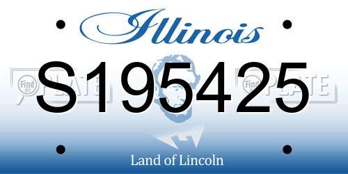 S195425 Illinois License Plate