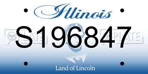 S196847 Illinois License Plate