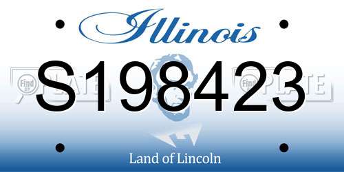 S198423 Illinois License Plate