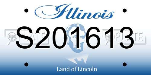 S201613 Illinois License Plate