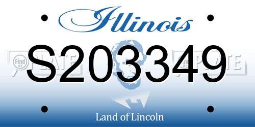 S203349 Illinois License Plate
