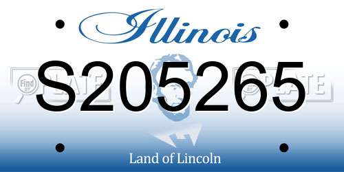 S205265 Illinois License Plate