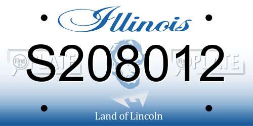 S208012 Illinois License Plate