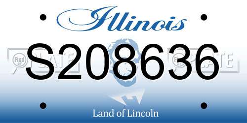 S208636 Illinois License Plate